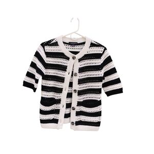 Sanctuary Black and White Striped Cardigan Size S